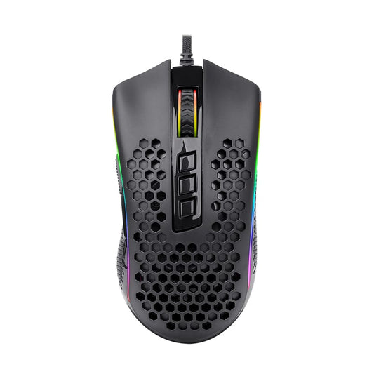 REDRAGON STORM 12400DPI 7 Buttons|Ergonomic Design|P3327 Optical Sensor|Lightweight Body|RGB Backlit gaming Mouse - Black-0