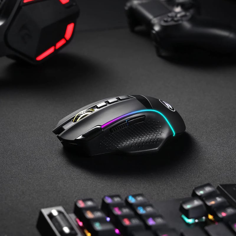 REDRAGON Enlightment 19000DPI RGB Wireless Gaming Mouse - Black-4