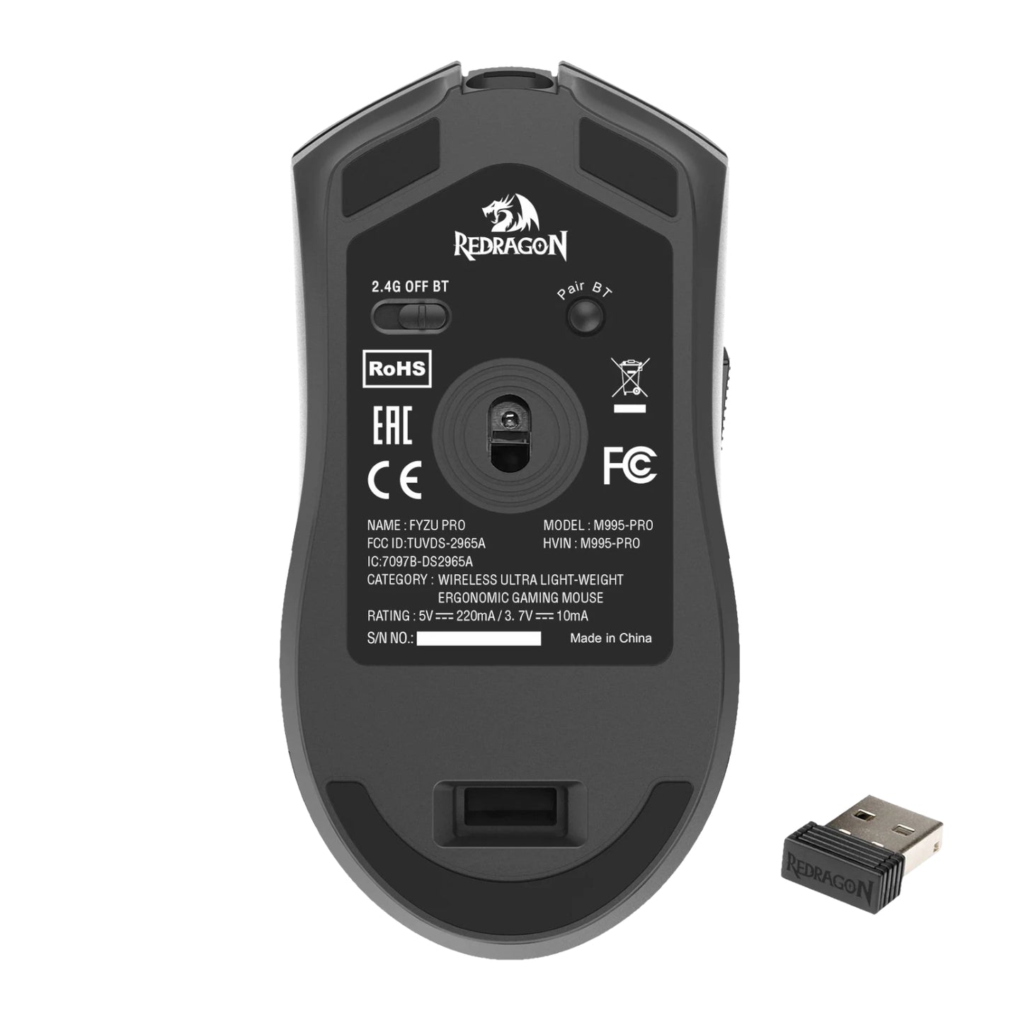 Redragon FYZU M995 PRO Wireless Gaming Mouse - Black-2
