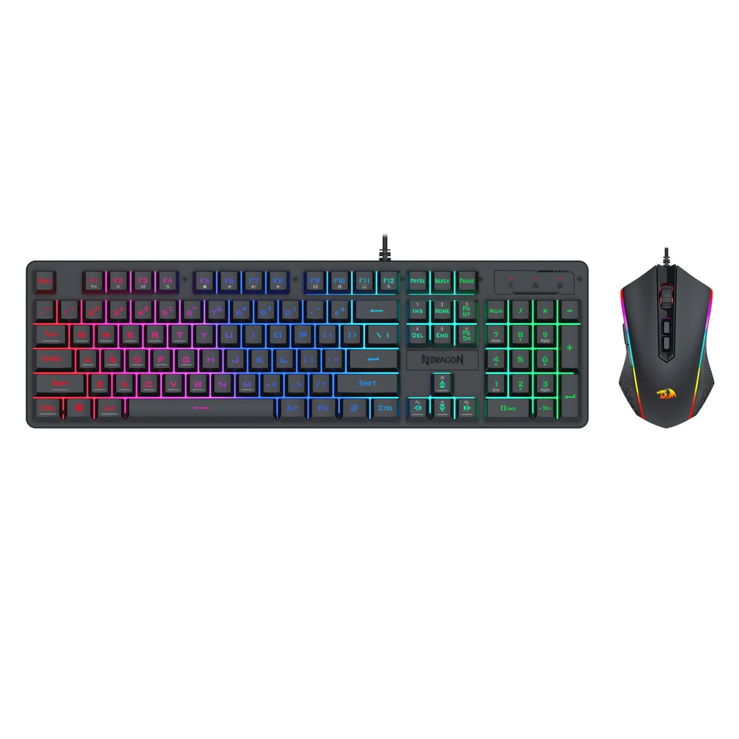 Redragon S107 RGB Gaming Essentials Wired Gaming Keyboard and Mouse Bundle-0