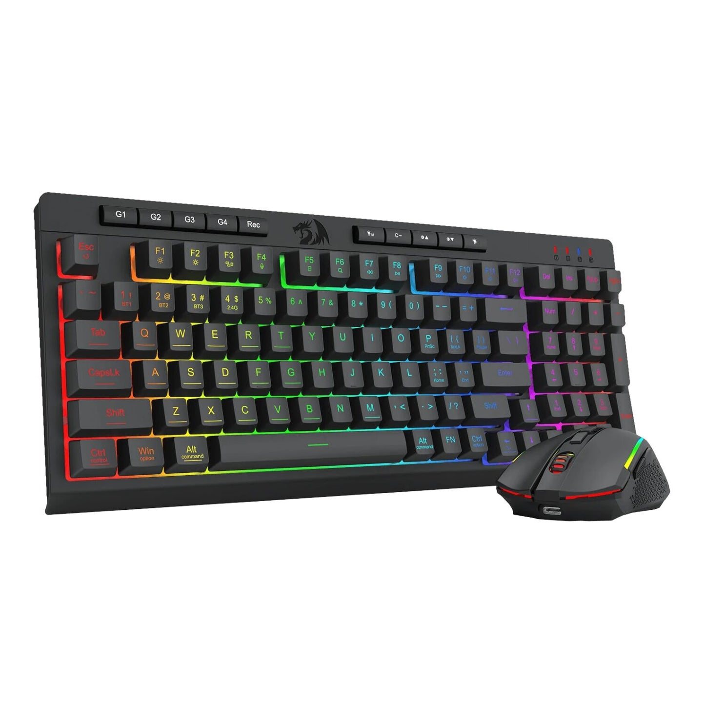 Redragon RYLO PRO S142 Tri-Mode RGB Gaming Keyboard and Mouse Combo-2