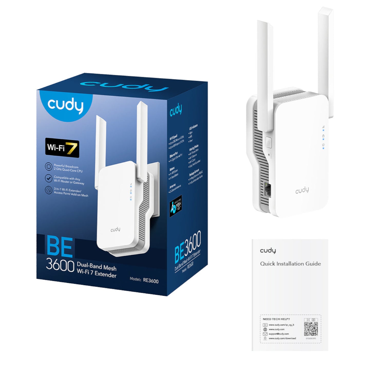 Cudy BE3600 Dual-Band Wi-Fi 7 Mesh Range Extender (Wall Plug)- White-4