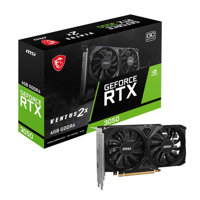 MSI Nvidia GeForce RTX 3050 Ventus 2X 6G OC GDDR6 96-BIT Graphics Card-0