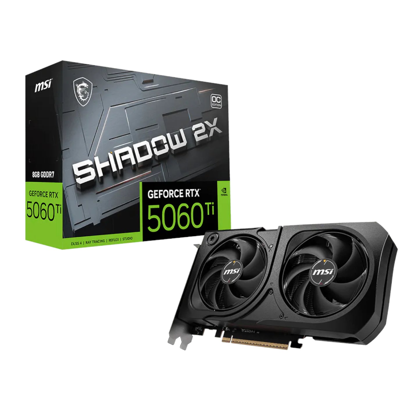 MSI GeForce RTX 5060 Ti SHADOW 2X OC PLUS 128-bit GDDR7 8GB Graphics Card-0