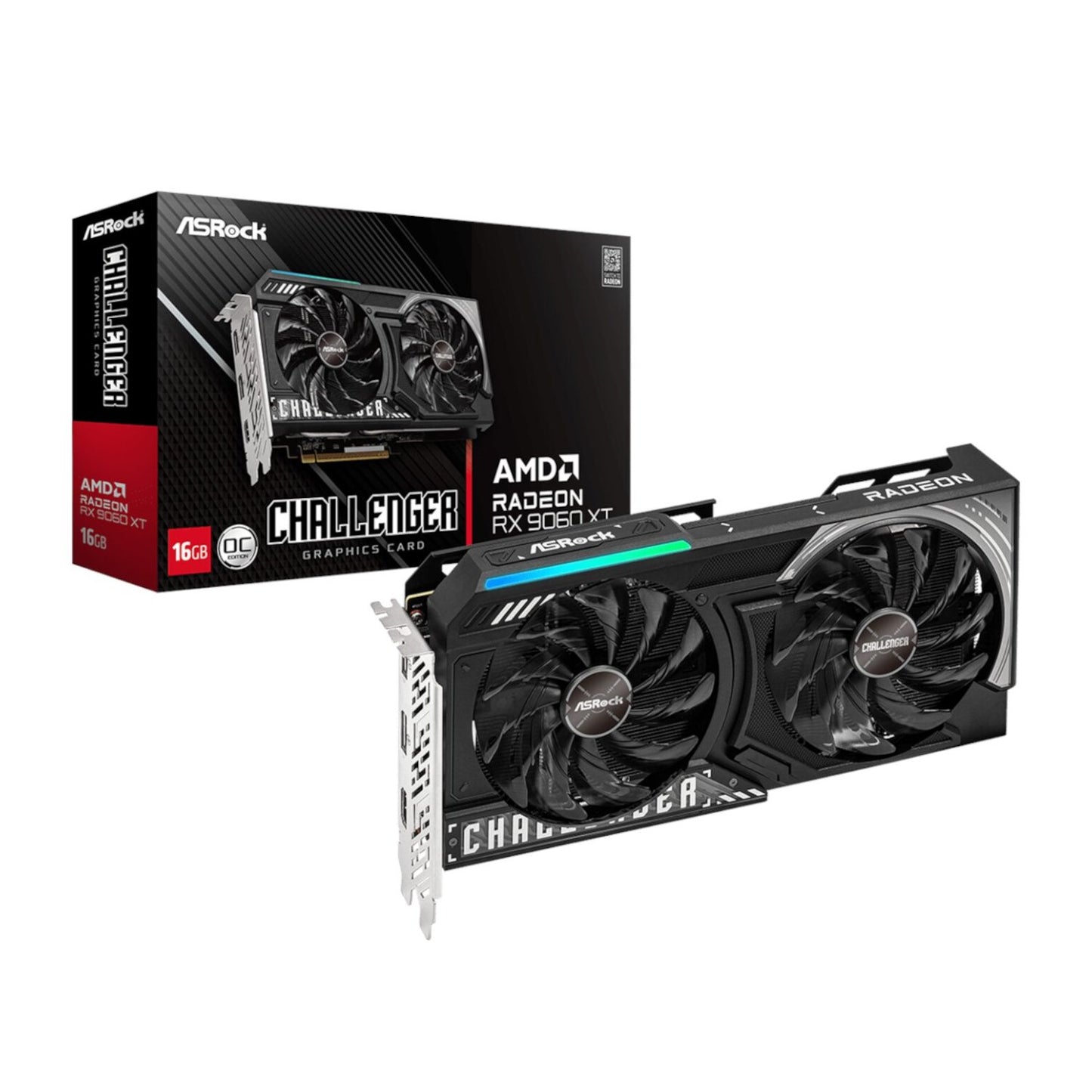 ASRock Radeon RX 9060 XT Challenger 16GB OC Graphics Card (RDNA™ 4, PCIe 5.0)-0
