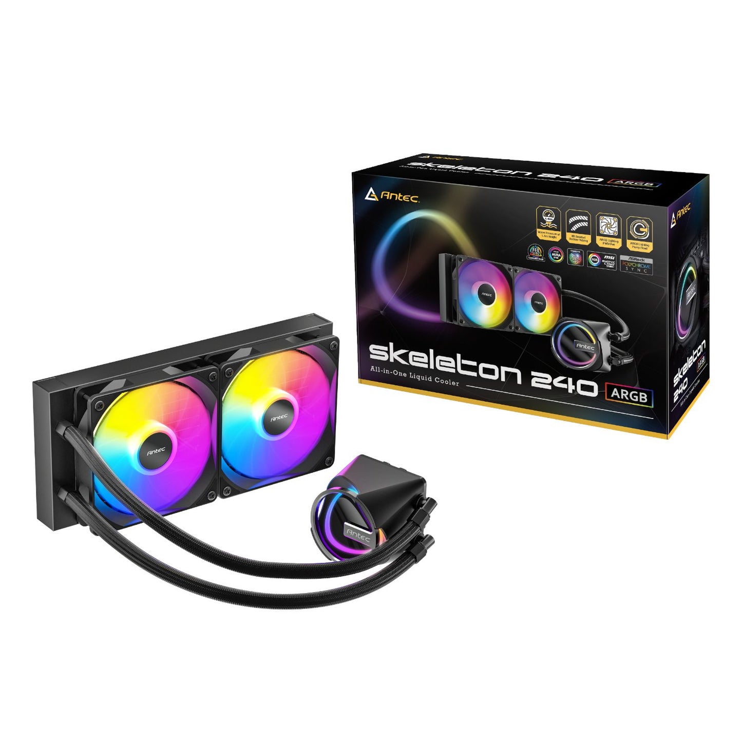 Antec Skeleton 240 ARGB CPU Liquid Cooler Black-5