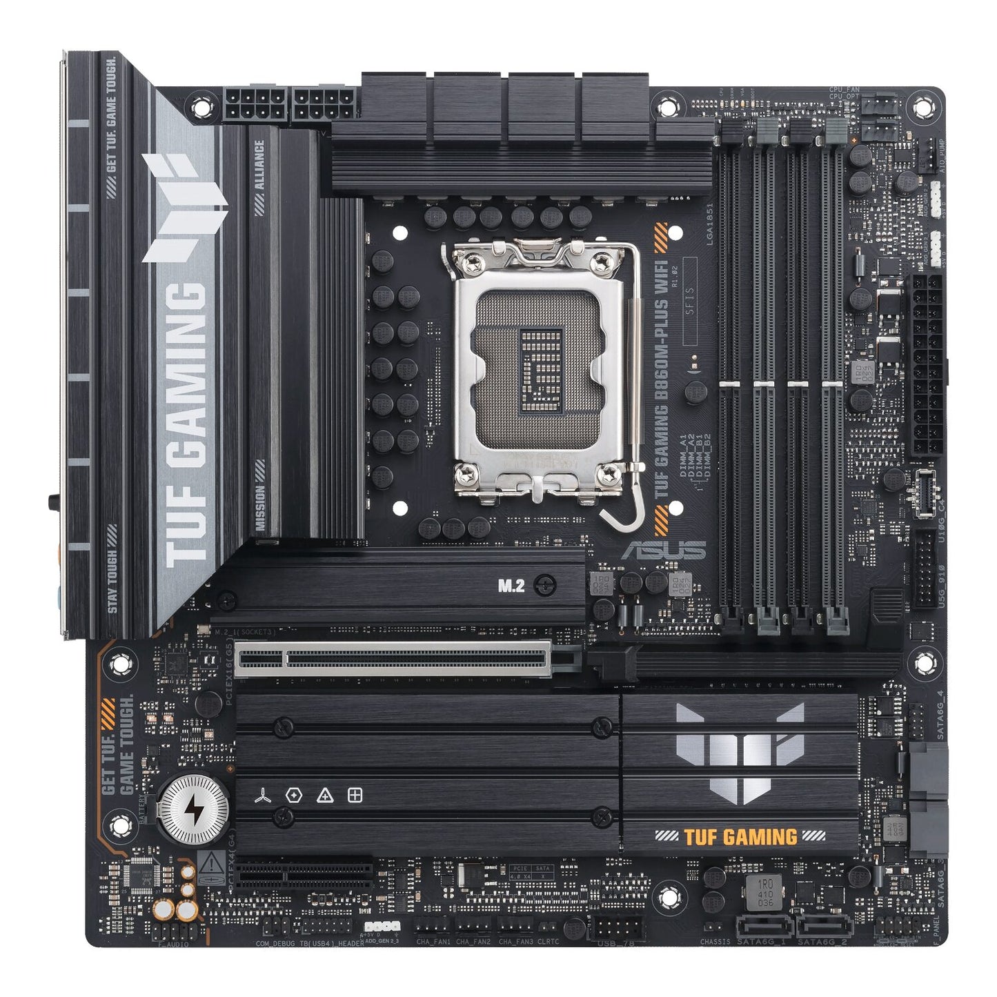 Asus TUF Gaming B860M-Plus Wi-Fi M-ATX Motherboard – Intel LGA1851, DDR5, PCIe 5.0. Wi-Fi 7-1