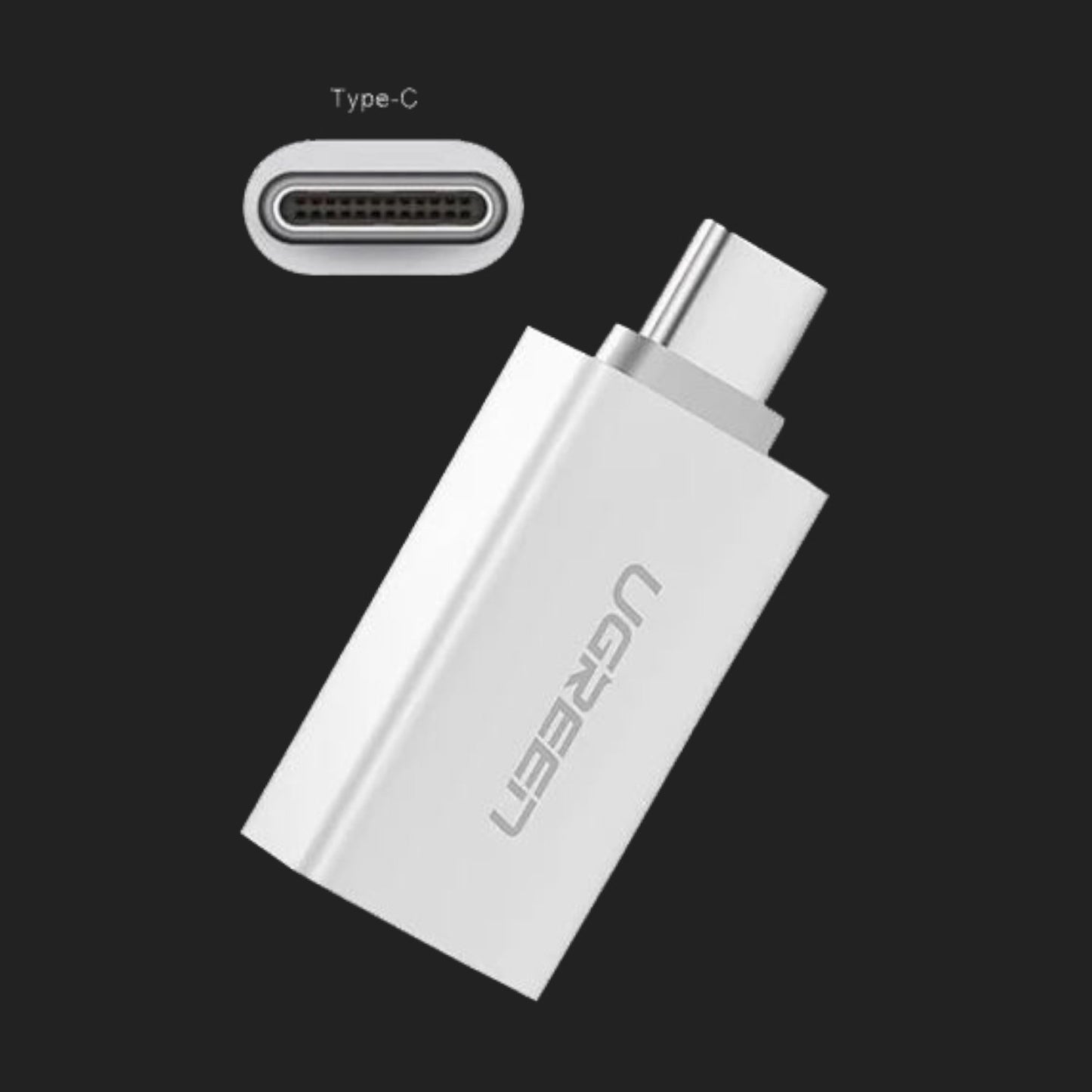 Ugreen US173 USB-A to USB Type-C Adapter - White-1