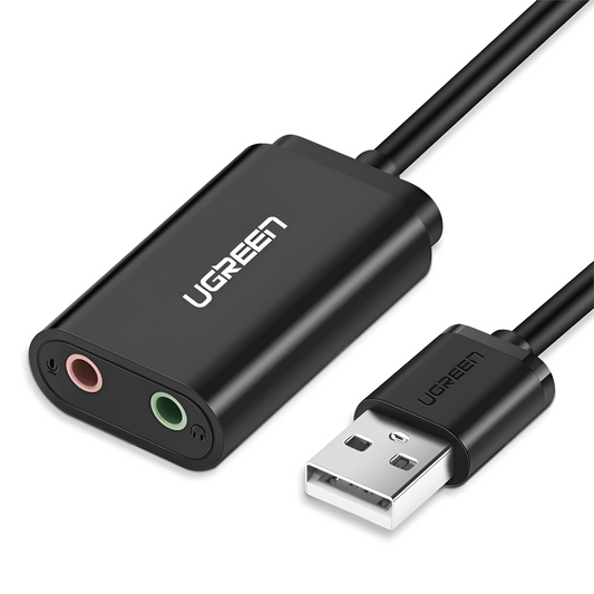 UGREEN USB to 3.5mm External Stereo Sound Adapter - Black-0
