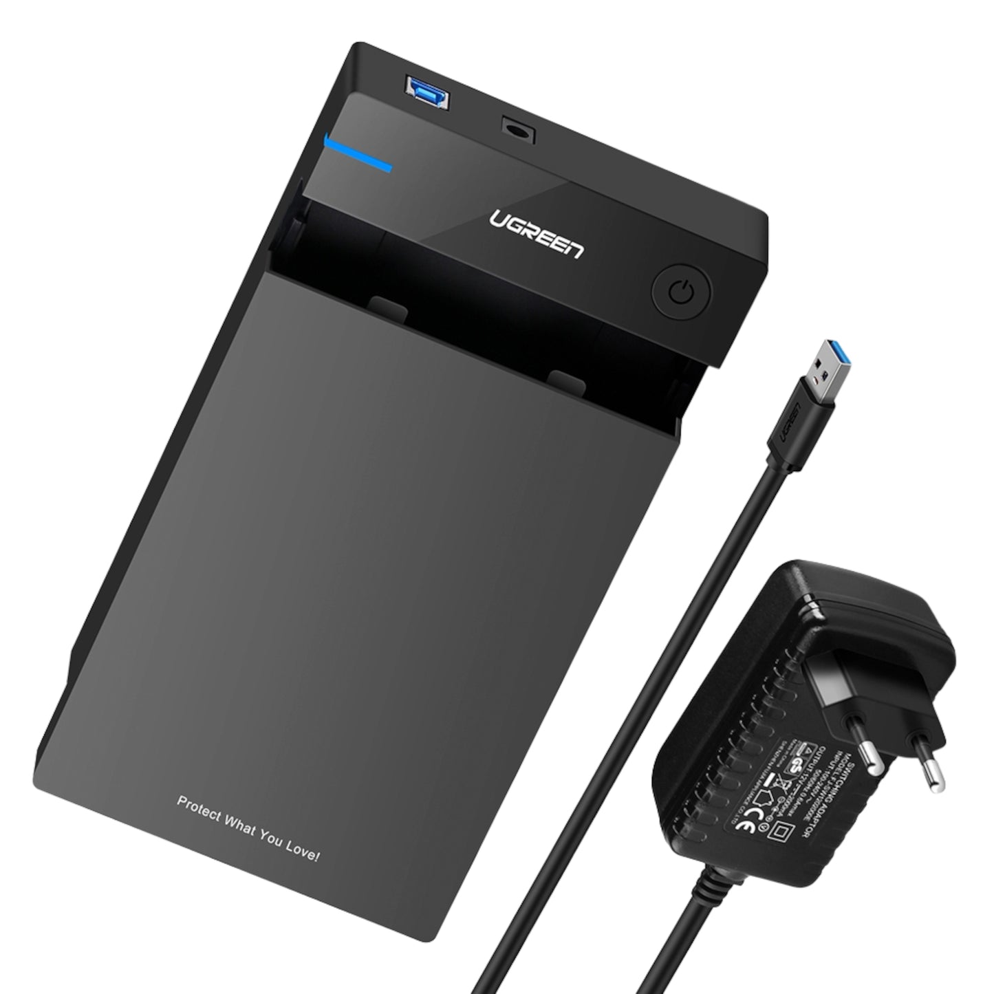 UGreen 3.5" SATA Hard Drive USB 3.0 Enclosure 5Gbps – Black-0