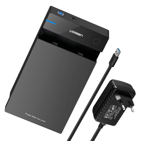 UGreen 3.5" SATA Hard Drive USB 3.0 Enclosure 5Gbps – Black-0