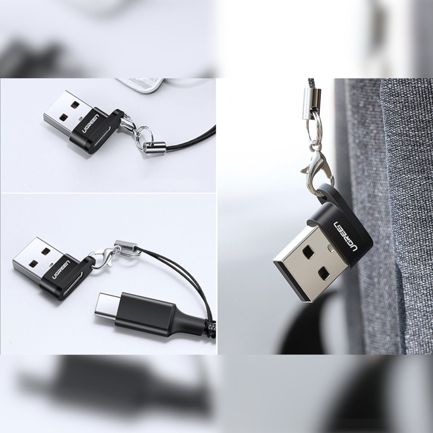 UGREEN USB A Male to USB Type-C Female Adapter (Black)-1