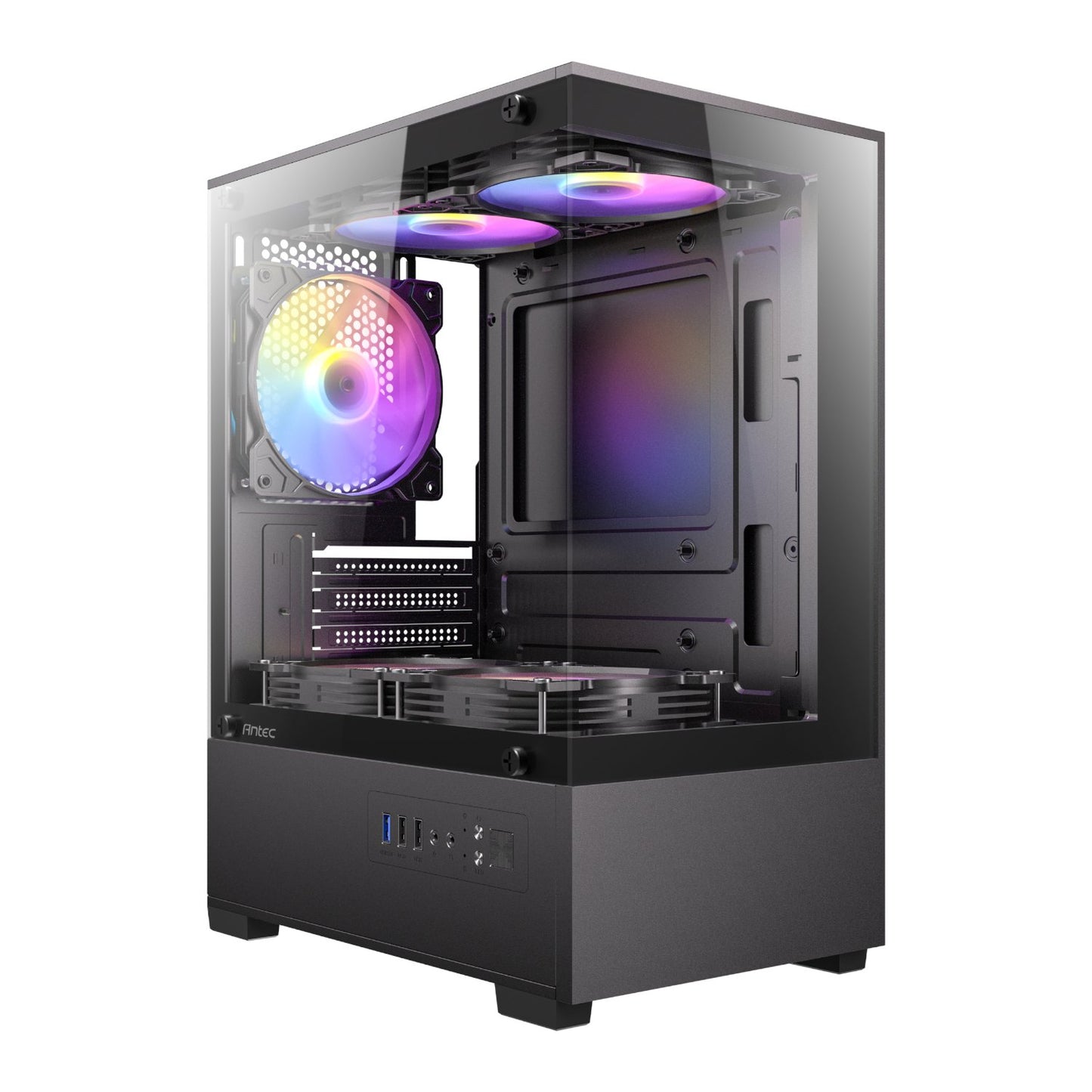 Antec VCX100M RGB Elite ATX, Micro-ATX, ITX Mini Tower Gaming Chassis – Black-0