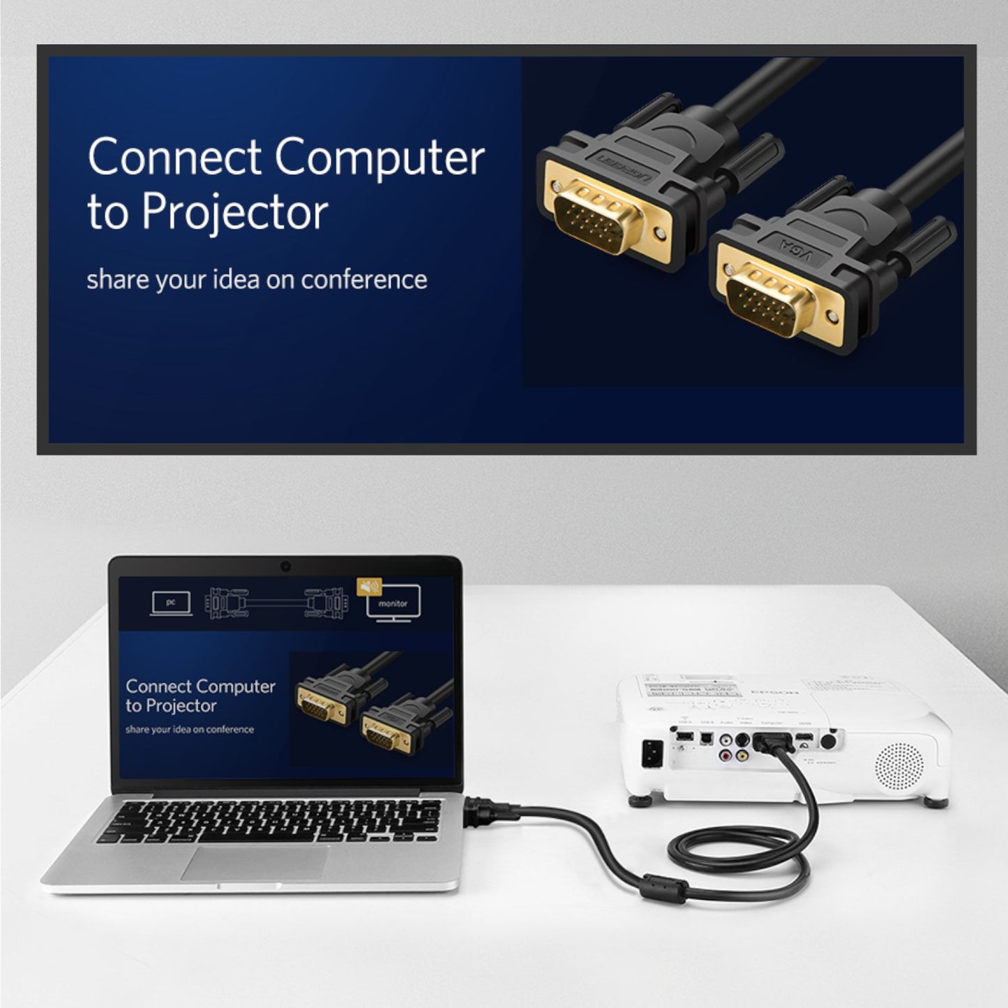 UGreen VG101 VGA Male to Male Cable 1.5M-3