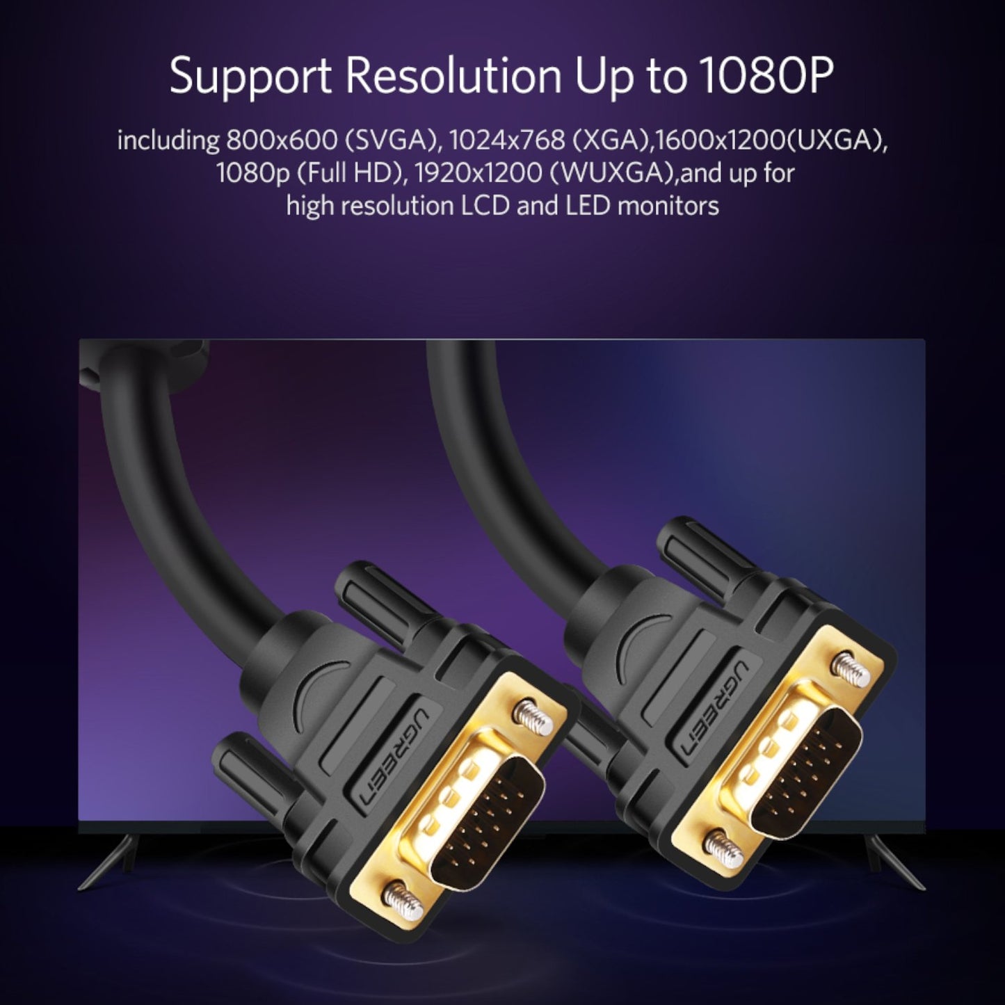 UGreen VG101 VGA Male to Male Cable 1.5M-4