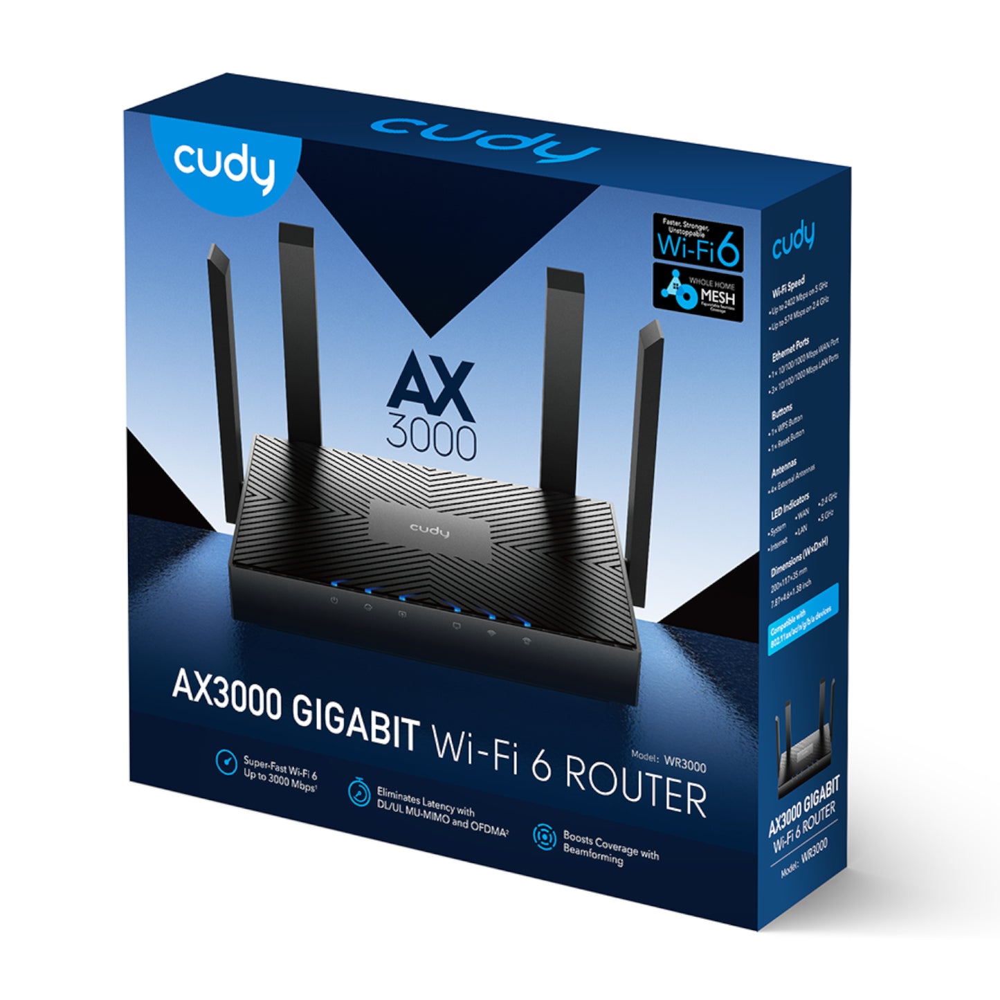 Cudy AX3000 5-Port Gigabit Dual-Band Wi-Fi 6 Mesh Router – Black-4