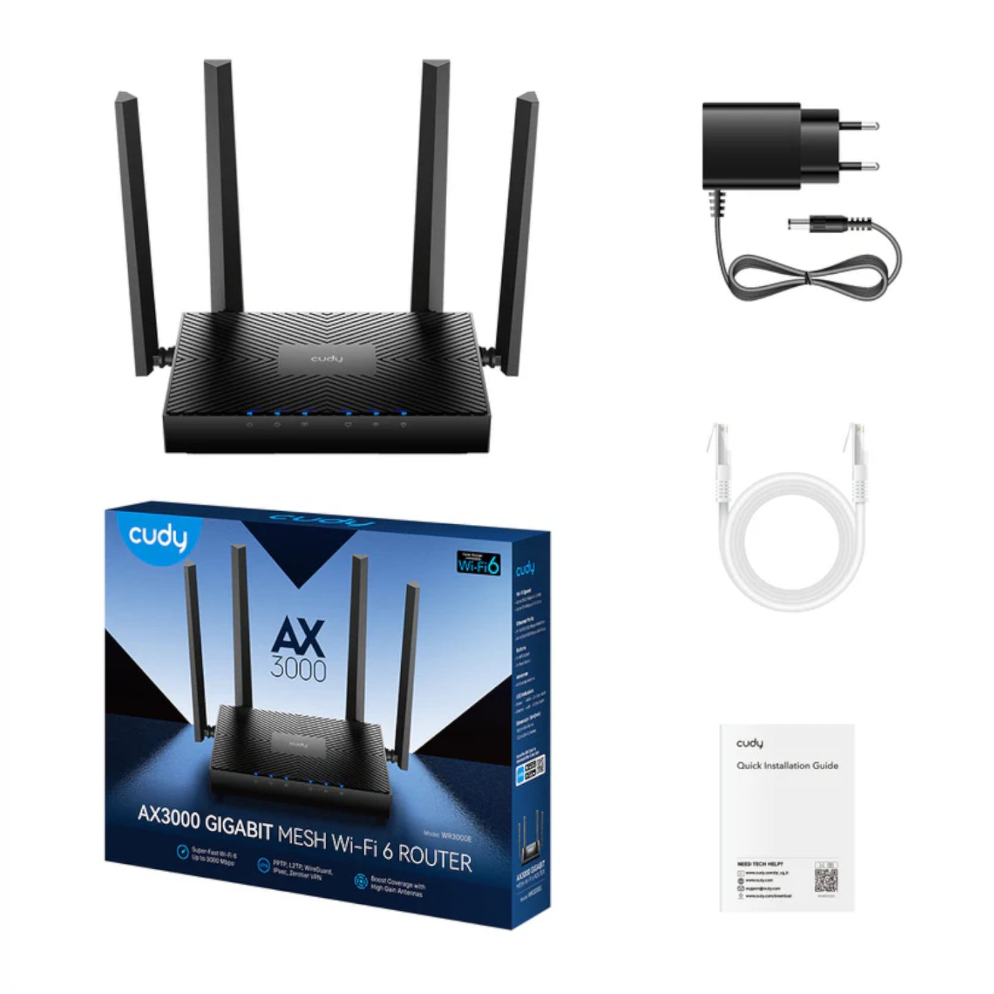 Cudy AX3000 5-Port Gigabit Dual-Band Wi-Fi 6 Mesh Router – Black-5