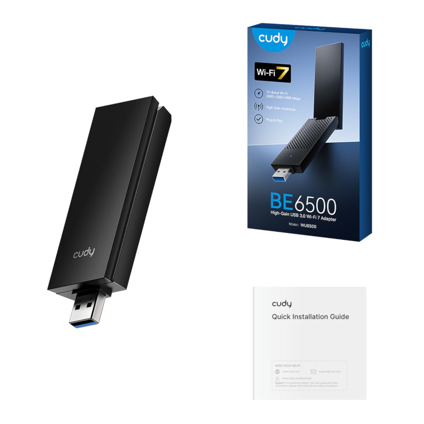 Cudy BE6500 Tir-Band Wi-Fi7 USB 3.0 Adapter-5