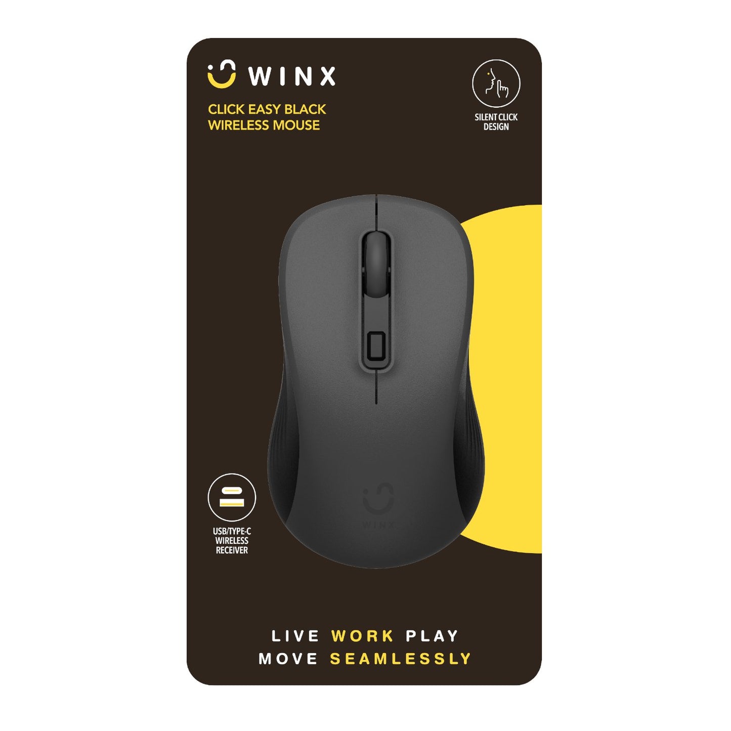 WINX CLICK Easy 1600DPI 2.4GHz Wireless Mouse - Black-2