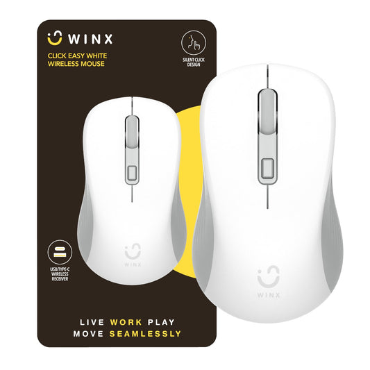 WINX CLICK Easy 1600DPI 2.4GHz Wireless Mouse - White-0