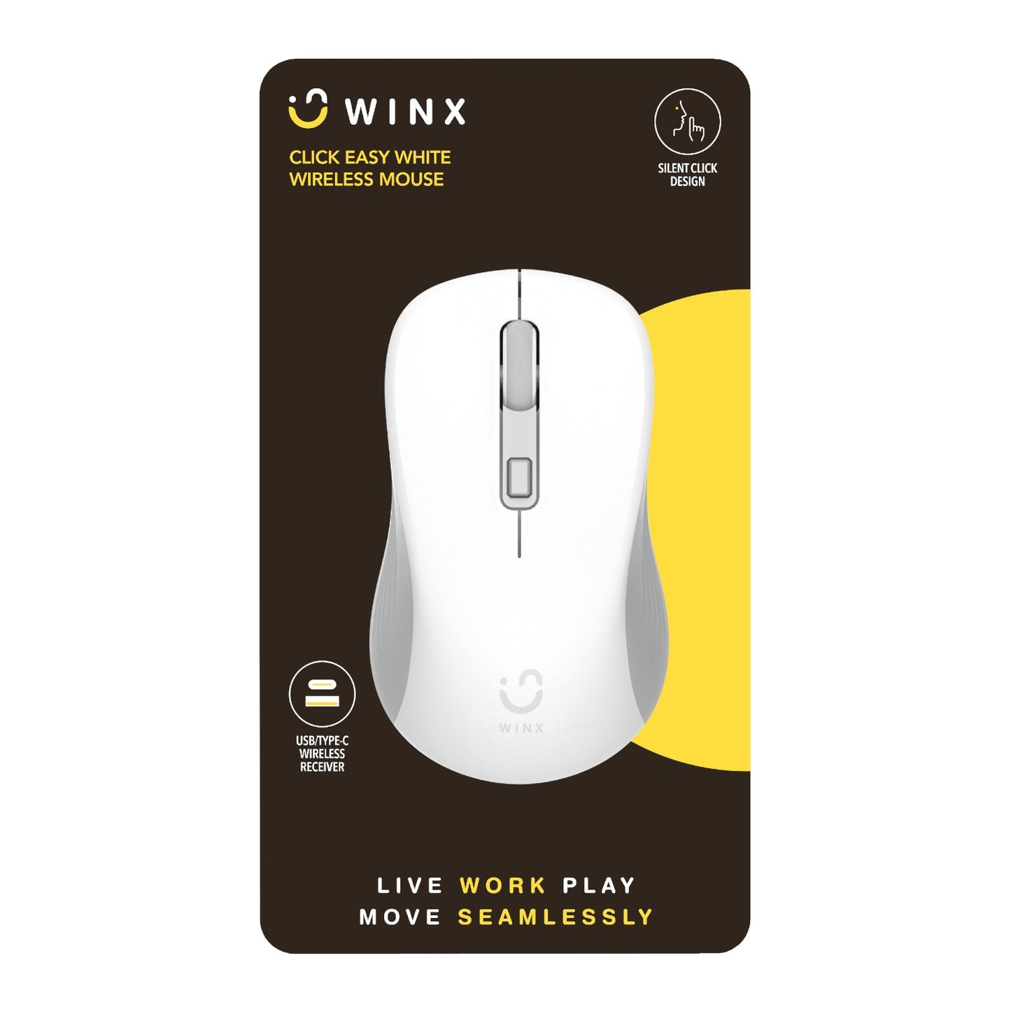 WINX CLICK Easy 1600DPI 2.4GHz Wireless Mouse - White-2