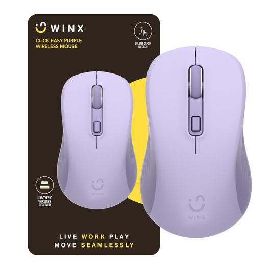 WINX CLICK Easy 1600DPI 2.4GHz Wireless Mouse - Purple-0