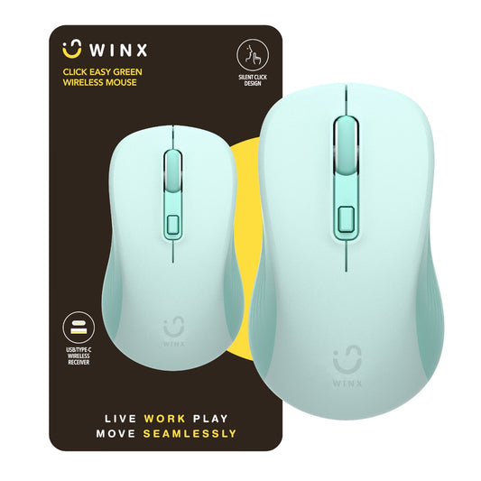 WINX CLICK Easy 1600DPI 2.4GHz Wireless Mouse - Green-0