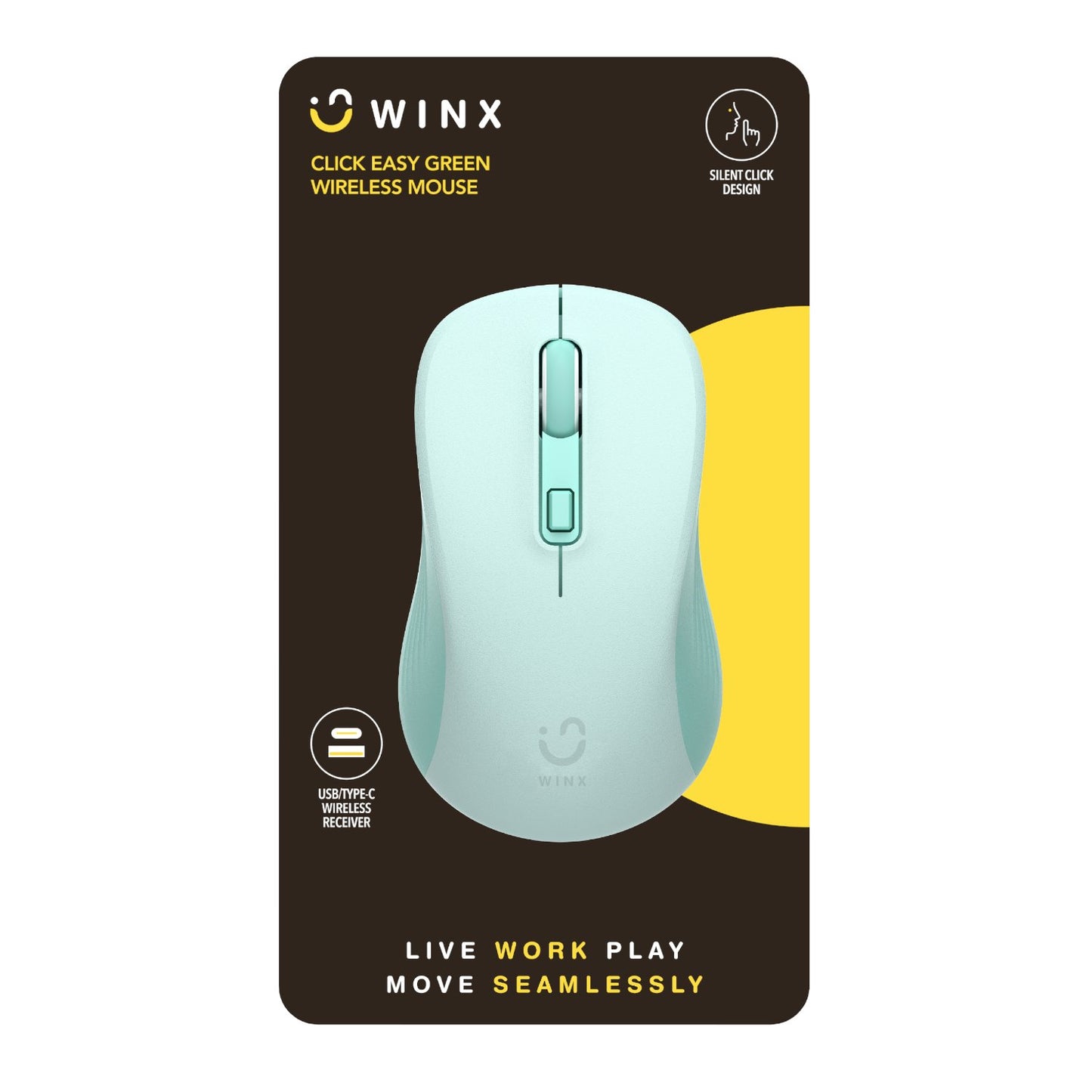 WINX CLICK Easy 1600DPI 2.4GHz Wireless Mouse - Green-2