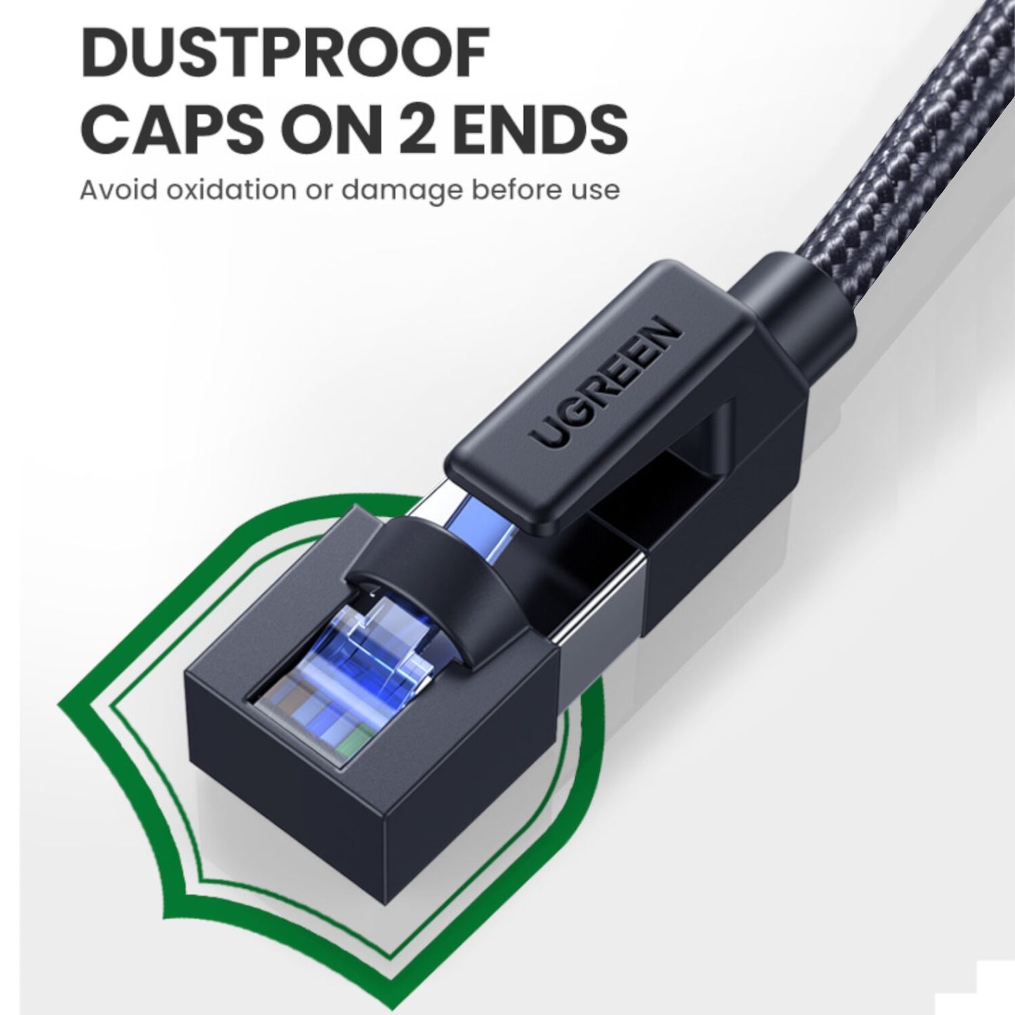 UGREEN Cat8 Nylon Braided Ethernet Cable - 40Gbps with Modular Plugs - 1m-3