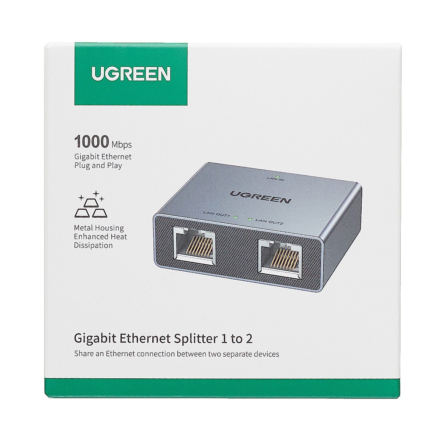 UGREEN 1-to-2 Gigabit Ethernet Splitter, 1000Mbps LAN Network Adapter-4